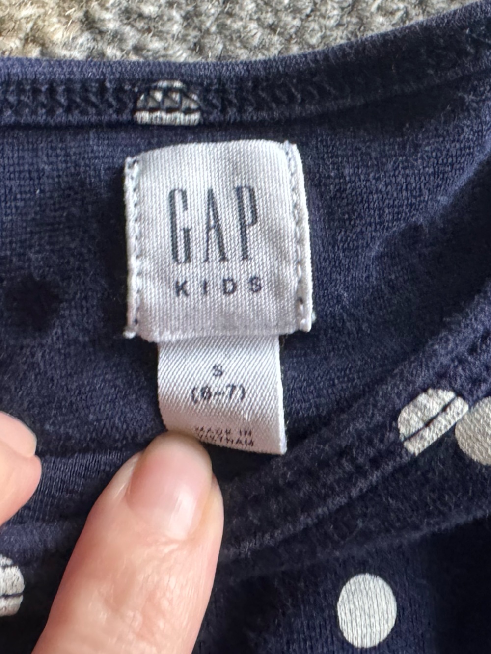 Hanna Andersson Tank and GAP Navy Polka Dot Dress, Girls bundle 6-7 - Picture 5 of 10